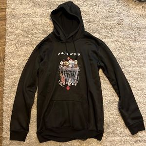 Amazon custom sweatshirt. Friends with cartoon horror characters on it.